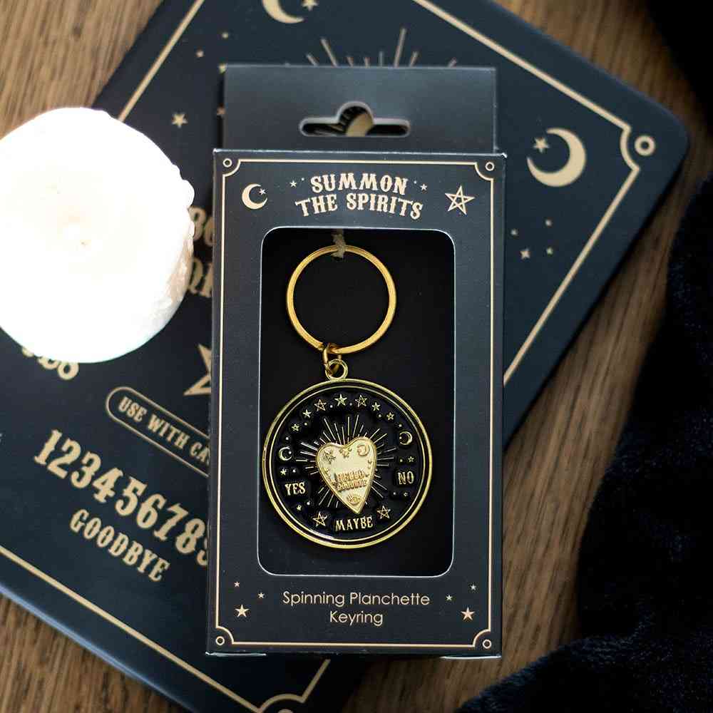 Something Different - Spinning Talking Board Planchette Schlüsselring - Schwarz/Goldfarben